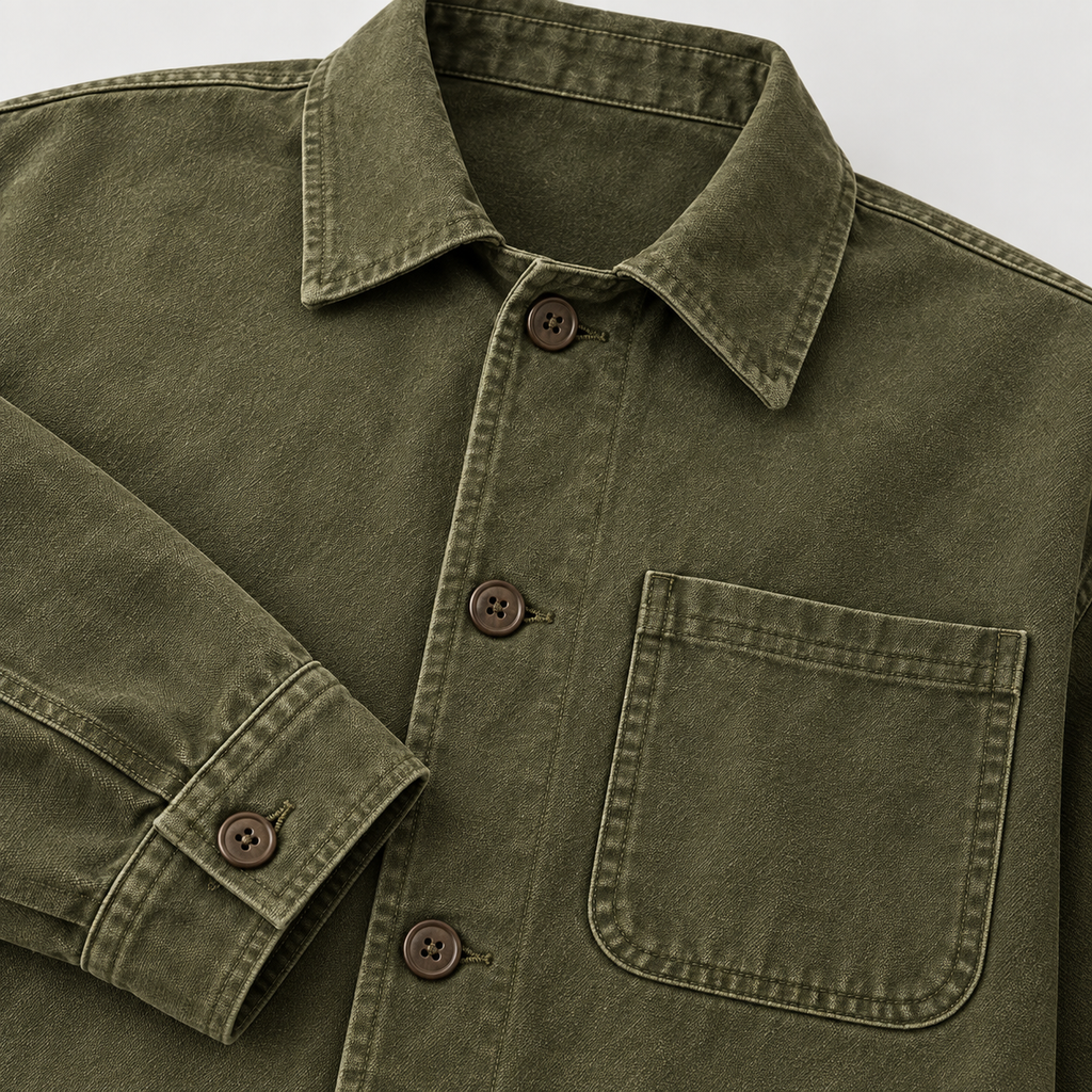 Canvas Work Jacket Close-up detail of Canvas Work Jacket