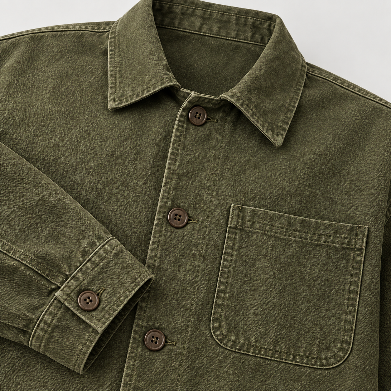 Canvas Work Jacket Close-up detail of Canvas Work Jacket